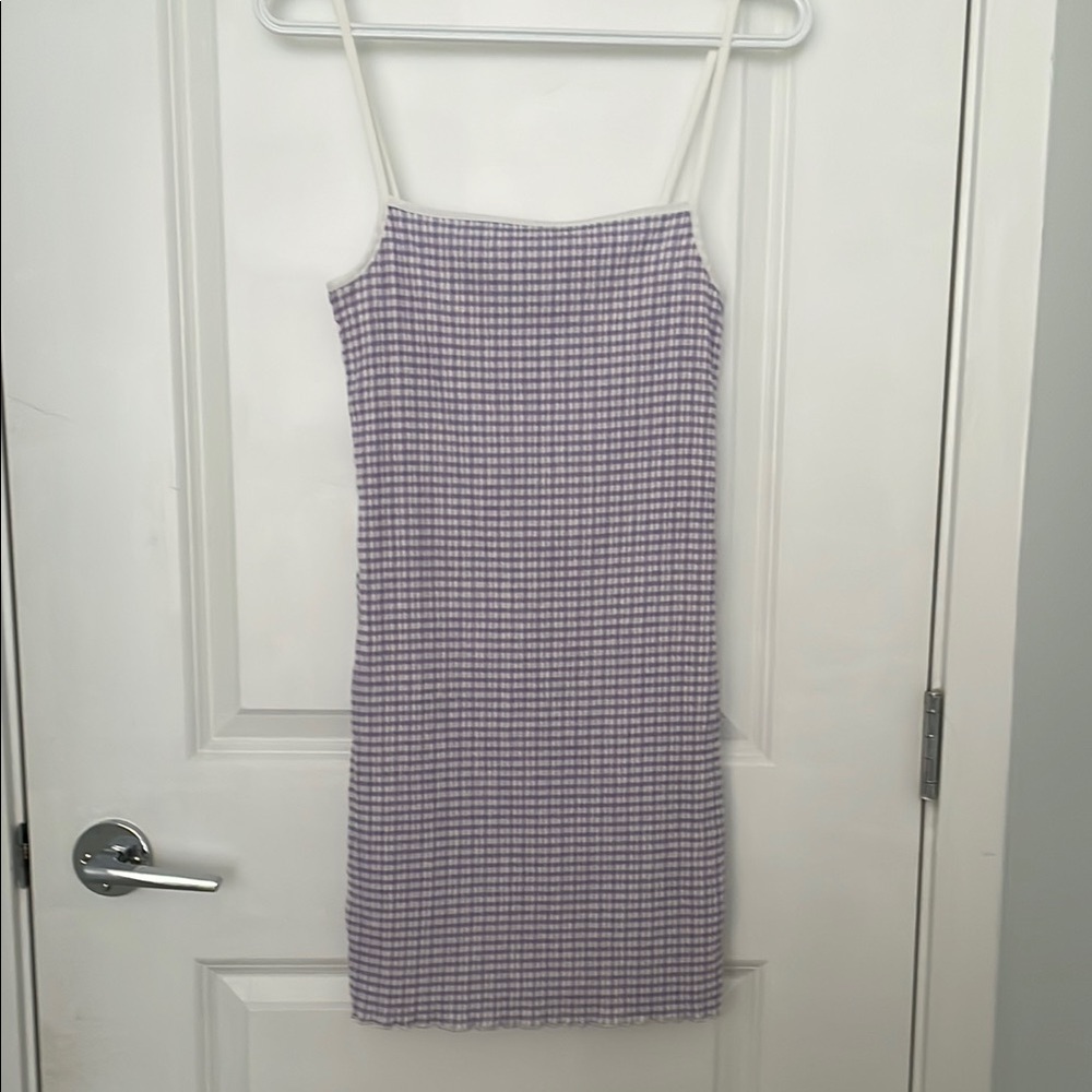Wilfred Lavender Checkered Mini Dress - Picture 2 of 3